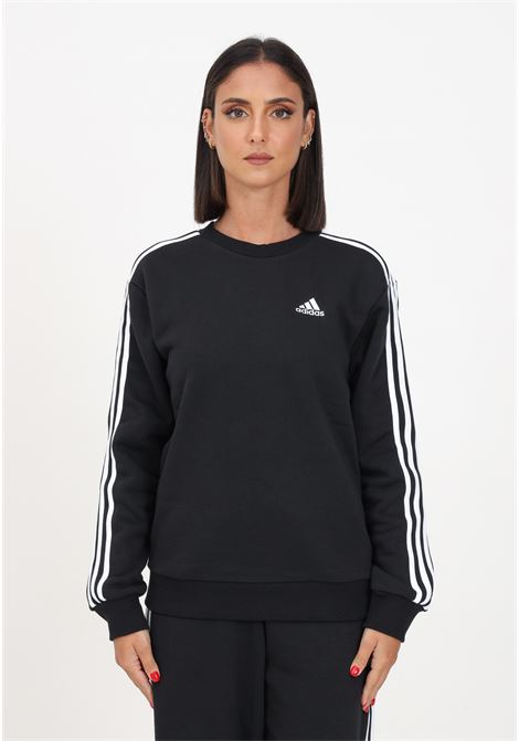 Essentials 3-Stripes Fleece black sweatshirt for women ADIDAS PERFORMANCE | HZ5744.